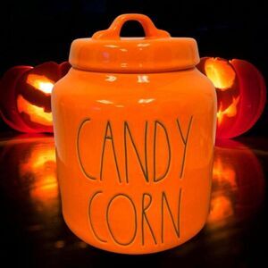 Rae Dunn Halloween Large Chubby Orange CANDY CORN Canister